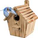 Bird House Bird Houses for Outside with Pole Wooden Bird House for Finch Bluebird House Cardinals Hanging Birdhouse Clearance Garden Country Cottages (B8) (brown)