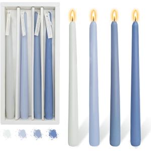 Sea Salt Scented Gradient Color Scented Taper Candles Smokeless Candle Sticks Long Candles Wax Colored Tapered Candles Candlesticks for Decor Wedding, Festival and Special Occasions, 10 INCH