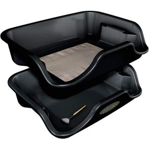 Trim Bin Portable 2 Piece Workstation Container with 150 Micron Stainless Steel Sifter Screen, Trim Tray, and Static Brush, Interchangeable Screen