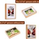 5x7 inch Natural Wood Picture Frame, Natural Beech Wooden Frame, Display Pictures 3.5x5 with Mat or 5x7 Without Mat, for Tabletop Display Home Decor Wood Photo Frames