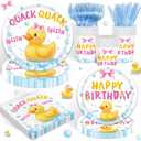 120PCS Rubber Duck Birthday Decorations for Boys And Girls Birthday Party