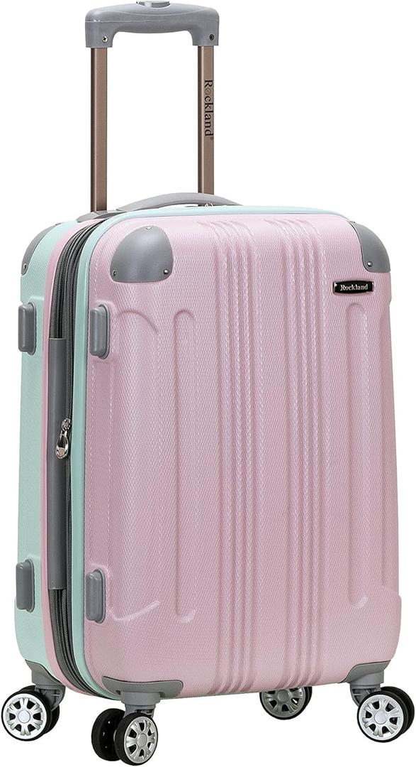Rockland London Hardside Expandable Luggage with Spinner Wheels, Multicolor, 
Checked 28 Inch