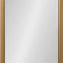 Kate and Laurel Hogan Wood Framed Full-Length Wall Mirror with Scallop Corners, 18x48 Inches, Gold