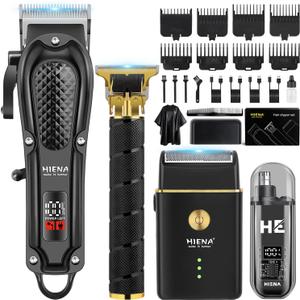 Hair Clippers for Men Professional, Cordless Complete Barber Kit with Electric Hair Clipper T-Blade Beard Trimmer Foil Shaver Nose Trimmer, Men's Hair Cutting Grooming Kit, 8 Guide Combs, Barber/Home