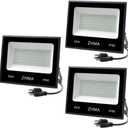 3 Pack 60W LED Flood Light with Plug(Warm White),6000lm Super Bright Security Lights, IP66 Waterproof Outdoor Landscape Floodlight for Back Yard, Garden, Playground