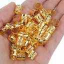 100 PCS Gold Dreadlock Locs Accessories for Hair, Braiding Beads Metal Cuffs Soft Metal Adjustable Braiding Cuffs for Women and Girls, Gold