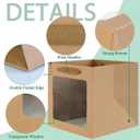 KEYYOOMY Brown Square Kraft Paper Gift Bags with Window- Small Square Bottom Gift Bag with Handles Party Favor Bag for Wedding Party Birthday Christmas (12 CT, 6x6x6 In)