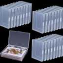 24 Pack Playing Card Case Holder, Clear Plastic Card Deck Boxes, Snaps Closed