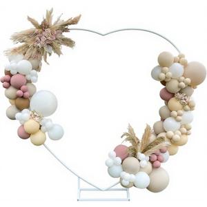 Heart-Shaped White Wedding Arch with Stand,6.6 * 6.6ft Wedding Arch with Base Includes 2 Water Bags,Metal Ceremony Backdrop Stand for Outdoor/Indoor Weddings,Birthday,Decoration (Whtie)