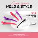 Fagaci Firm Grip Hair Clips with Silicone Band - Duckbill Sectioning and Styling Clips, Durable Alligator Clips for Women's Hair, Long Duck Billed Salon Clips