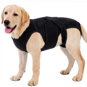 Dog Back Brace for IVDD & Spinal Recovery, Adjustable Breathable Support Vest Dog Lumbar Protector Helps Pain Relief, Pet Surgical Suit for Back Disease Prevention, Black 2XL (XX-Large)