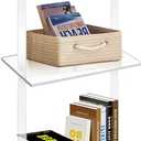 Cutora Acrylic Ladder Bookshelf 9.5" D x 15.6" W x 73" H Clear Bookcase Narrow Display Shelf for Small Space Wall Mounted Storage Rack for Living Room Bedroom Cloakroom Bathroom (5Tier)