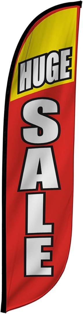 LookOurWay Sale Themed 12-Feet Feather Flag (Poles Not Included) (Huge Sale Red/Yellow)