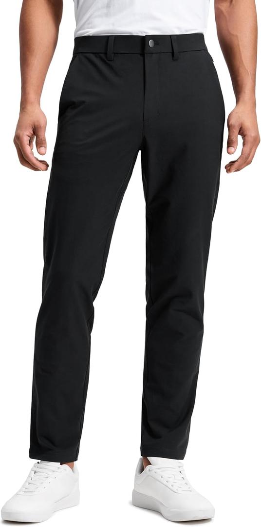 CRZ YOGA Stretch Cotton Chino Pants for Men - 30"/32" Breathable Work Casual Athletic Fit Twill Trousers with Pockets (Blue, XXL)