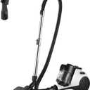 Eureka Bagless Canister Vacuum Cleaner, 1100W High Power Vacuum Cleaner for Carpets and Hard Floors HEPA Filter Extension Tube 2-in-1 Crevice Tool Floor Nozzle, NEN121WH