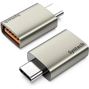Syntech USB C to USB Adapter, 10Gbps USB 3.2 Gen 2 Cable Connectors, USB C Male to USB A Female Adapter Compatible with iPhone 16 Pro Max/iPad/iMac/MacBook Pro and Thunderbolt 4/3 Devices, Starlight