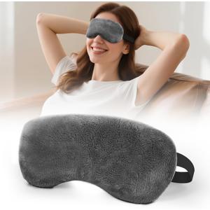 Heated Eye Mask for Dry Eyes, Steam Warm Compress for Stye Eye Treatment, Relieve, Hot Compress, Moist Heat Mask for Blepharitis (Gray)