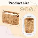 Maxdot Wicker Toilet Paper Storage Basket for 6 Rolls and 2 Gallon Wicker Trash Can Toilet Storage Holder with Handles Paper Water Hyacinth Boho Basket Set for Bathroom Home Compact Spaces