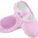 EQSJIU Girls Ballet Shoes for Dance PU Leather Toddler Little Bid Ballerina Slippers, 3T