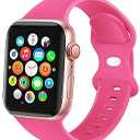 2 x JXGM Compatible with Apple Watch Bands 42mm 44mm 45mm 38mm 40mm 41mm, Soft Silicone Sport Wristbands Replacement Strap for iWatch Series SE 7 6 5 4 3 2 1 Sport Edition for Women Men, Hot Pink