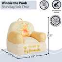 Disney Winnie the Pooh Kids Sofa Bean Bag Armchair, Soft Plush Lounge Chair for Bedroom or Playroom