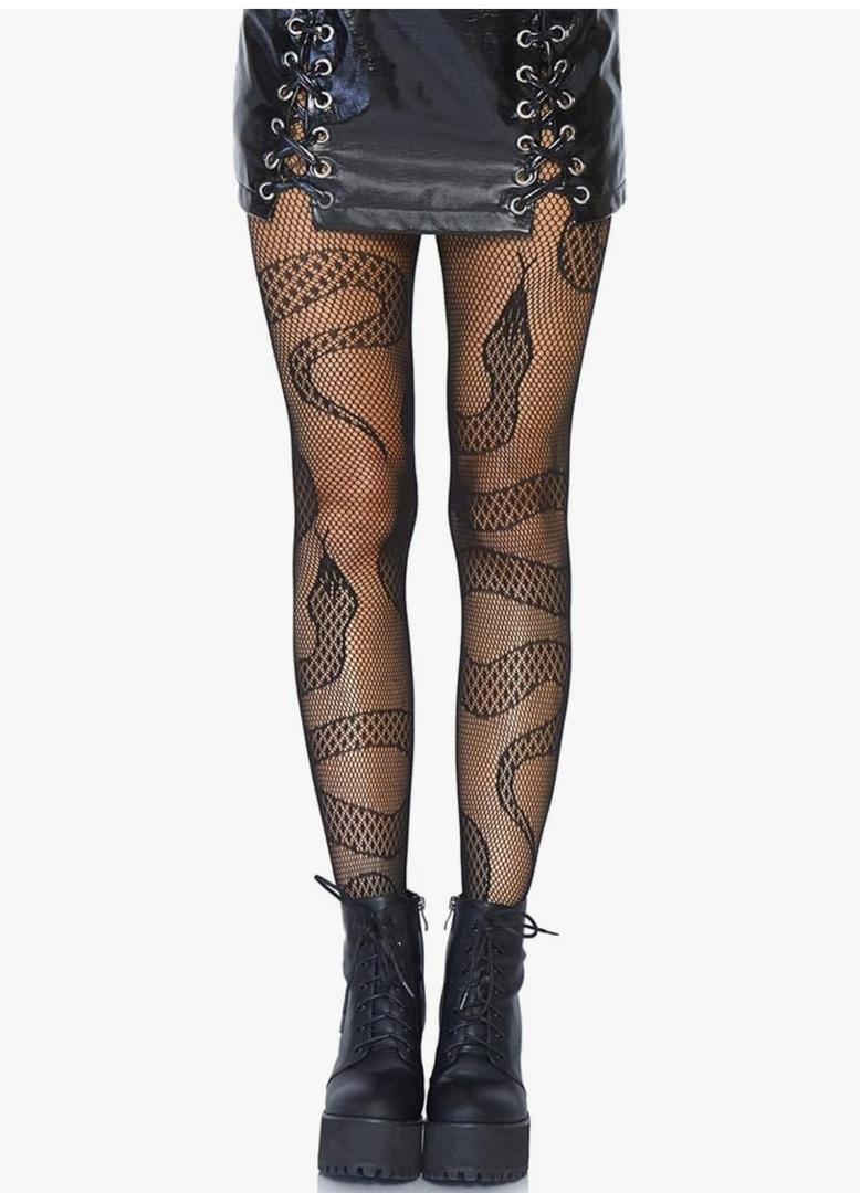 Leg Avenue Women's Black Fishnets Patterned Tights with Designs