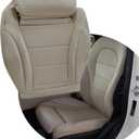 Driver Side Bottom Leather Perforated Seat Cover Tan Compatible with Mercedes Benz C Class C250 C300 C350 C400 2015 2016 2017 2018 2019 2020 2021