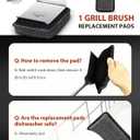 Bristle-Free Grill Brush for Outdoor Grill, Steam Cleaning Grill Brush Bristle Free with 1 Replaceable Brush Head, Steel Fibers Pad for Cast Iron/Stainless-Steel Grates