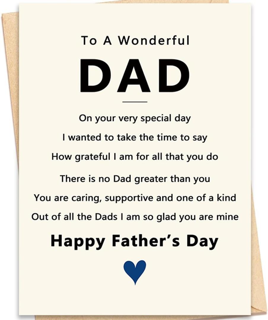 2 x fancu Father’s Day Card Gift for Dad, Happy Father’s Day Decoration for Father from Daughter Son or Kids, Sentimental Appreciation Fathers Card Gift for Dad