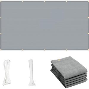 Cool Area Sun Shade Cloth with Grommets 4×10 FT Shade Panel Shade Tarp Screen Fabic for Outdoor Patio Pergola Cover Deck Garden, Silver