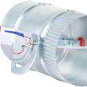 4 Inch HVAC Duct Backdraft Damper, Galvanized Iron Manual Volume Damper with Sleeve, Adjustable Airflow Control for Range Hoods, Fans, Pellet Stove Pipes, Dryer Vents (1 Pc)