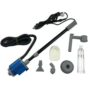 Electric Aquarium Gravel Cleaner with Filter, Upgraded 6-in-1 Automatic Water Changer & Sand Washer, 2000L/H Adjustable Flow for Freshwater & Saltwater Fish Tank Cleaning