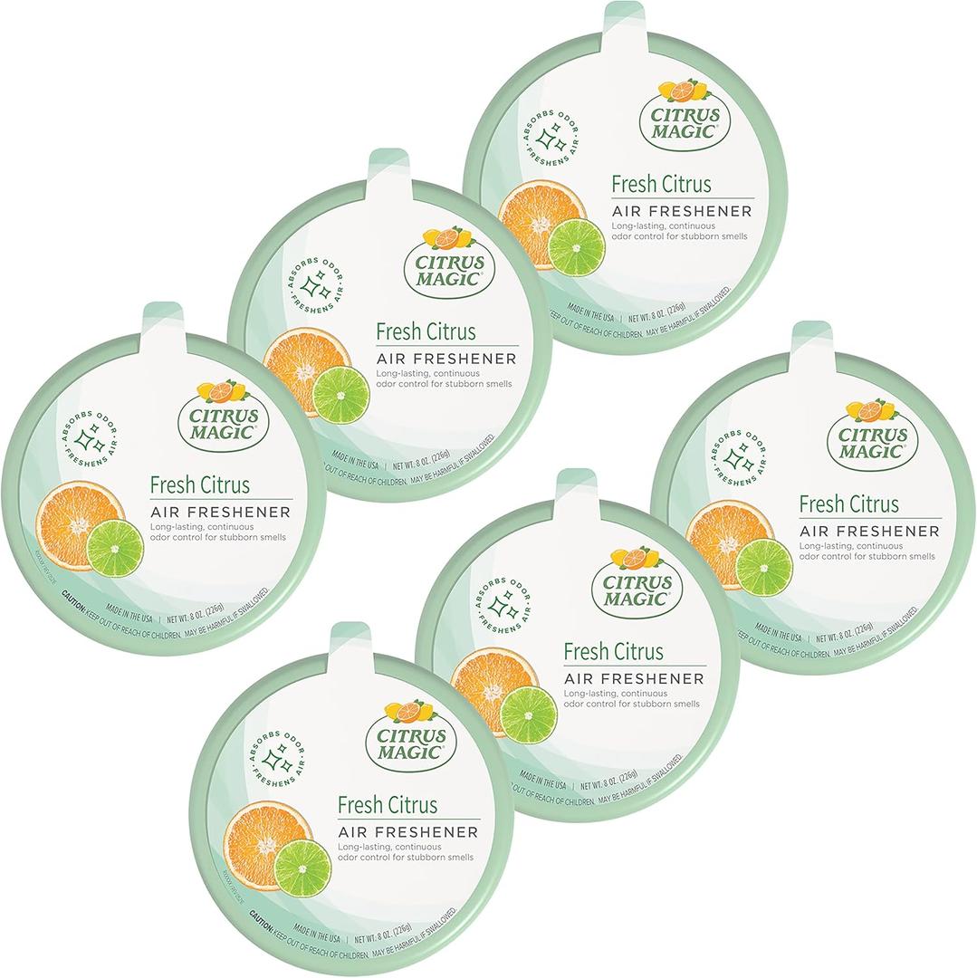 Citrus Magic Odor Absorbing Solid Air Freshener, Fresh Citrus, 8-Ounce, Pack of 6