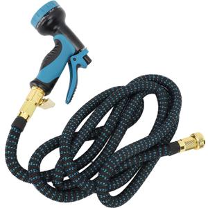 Garden Hose, Retractable Garden Hose Leakproof Black and Blue Lightweight for Swimming Pools (2500D 7.5m / 25ft)