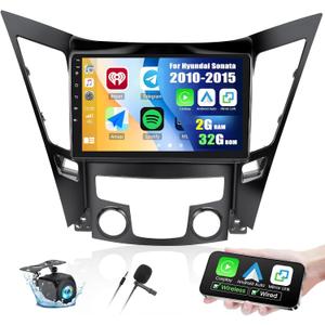 [2+32G] Android 13 Car Stereo for Hyundai Sonata 2010-2015 with Wireless Carplay&Android Auto,9'' Car Radio with Mirror Link,Bluetooth,EQ,FM/RDS,WiFi,1080P,GPS,SWC+AHD Backup Camera