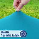 Moosfor Spandex 4 Foot Rectangle Table Cloth 2 Pack, Elastic Fitted Tablecloths for Picnic, Stretch Washable Patio Table Cover for Outdoor, Camping, Banquet and Parties (Teal, 30"x48")