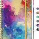 Taja Spiral Lined Journal for Women, Notebook for Work with Pretty Cover, 140 College Ruled Pages, Hardcover Notebook for Journaling, Note Taking, Bible Study, Color Splash