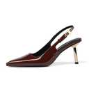 iiimmu Slingback Heels for Women 3.5 in / 4 in Kitten Heel Closed Toe Pumps Dress Shoes