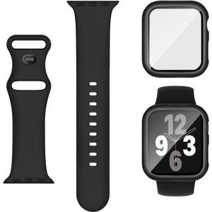 Adorique 3-in-1 Compatible for Apple Watch Band, Soft Silicone Sport Strap for iWatch, Size: 40mm (Series 4/5/6/SE)