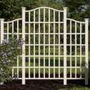 Vita Regency Vinyl Trellis 107" L x 95" H White Privacy Screen for Climbing Plants & Vines, BPA & Phthalate-Free PVC, Durable Outdoor Lattice, Easy Installation, Garden Décor