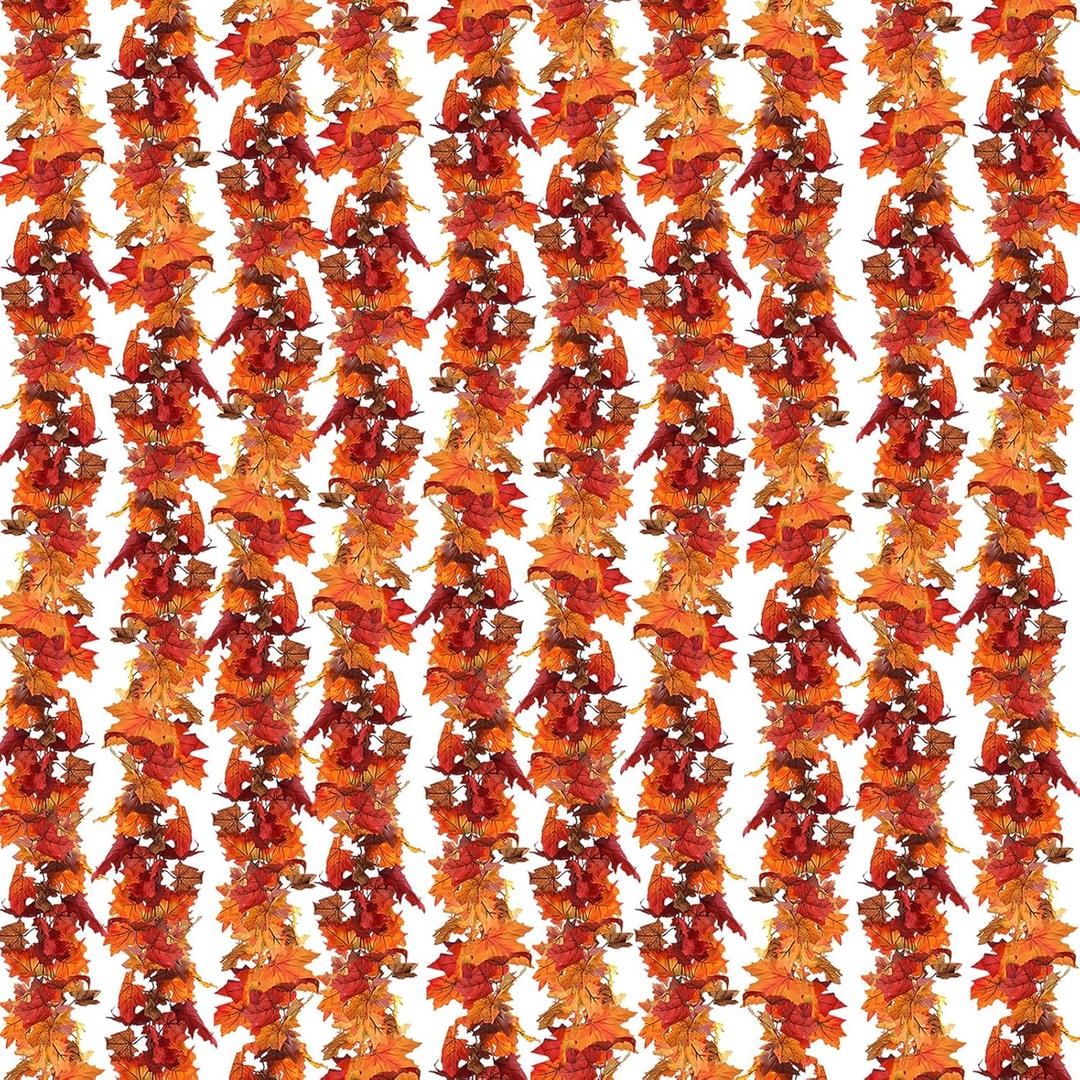 CQURE 30 Pack Fall Leaf Garland, Total 177Ft Artificial Fall Vines Autumn Garland Fall Maple Leaves Thanksgiving Decor for Home Wedding Fireplace Christmas