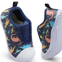 BARERUN Toddler Slippers Boys Girls Warm Skin-friendly House Slippers Soft-Lightweight Around House Shoes for Kids Indoor/Outdoor, 6"