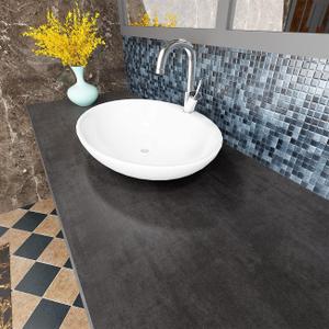 FunStick 24" x 200" Thick Charcoal Grey Concrete Contact Paper Matte Textured Concrete Wallpaper Peel and Stick Countertops Contact Paper Waterproof Adhesive Vinyl Industrial Cement Wall Paper Kitchen
