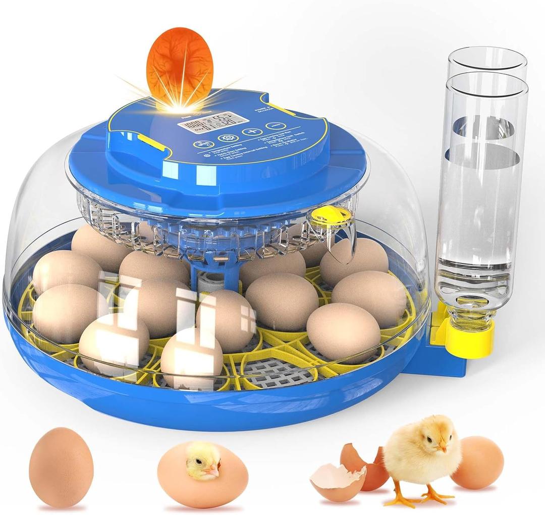 Incubator for Hatching Eggs-18 Egg Incubator with Automatic Egg Turning and Humidity Control 360View Incubadora De Huevos,Ducks,Goose,Pigeon,Quail Incubator for Home,Farm,Lab,Science Classroom