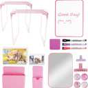 20 PCS Locker Accessories with 2 Locker Shelf, Pink Locker Decoration for Girls, Back to School Essentials Magnetic Locker Organizer, Mirror, Whiteboard, Pen Holder, Magnetic Picture Frame and Magnets, Small