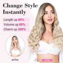 REECHO 20" 1-Pack 3/4 Full Head Curly Wave Clips in on Synthetic Hair Extensions HE008 Hairpieces for Women 5 Clips 4.5 Oz per Piece - Black brown