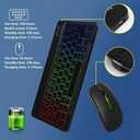 Ultra-Slim Lightweight Bluetooth Keyboard and Mouse Portable Mini Wireless Keyboard Rechargeable 7-Color Backlit for Apple iPad iPhone,Tablet iPhone Smartphone iOS Android Windows,Black