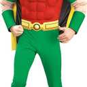DC Comics Deluxe Muscle Chest Robin Adult Costume, Small