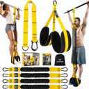 Heavy-Duty Pull Up Resistance Bands with Adjustable Resistance & Height, Dual Stable Foot Support Pedals, Assist Beginners in Pull Up Workout (Yellow)