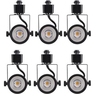 CLOUDY BAY 8W Dimmable LED Track Light Head,CRI 90+ Warm White 3000K,Adjustable Tilt Angle Track Lighting Fixture,120V 40 Angle for Accent Retail,Black Finish Halo Type - Pack of 6